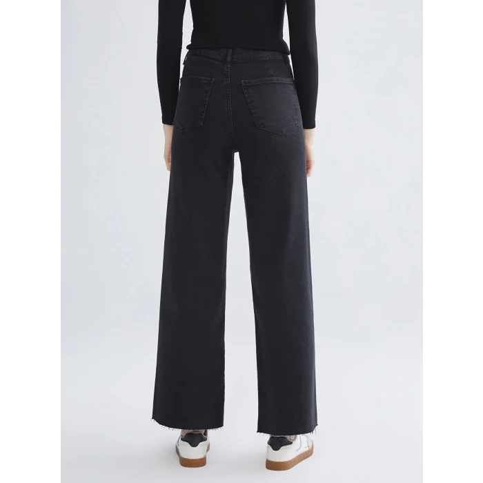 LCW Jeans Siyah Wideleg Kadın Jean Pantolon