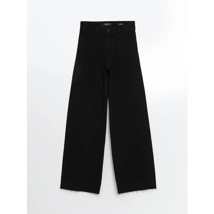 LCW Jeans Siyah Wideleg Kadın Jean Pantolon
