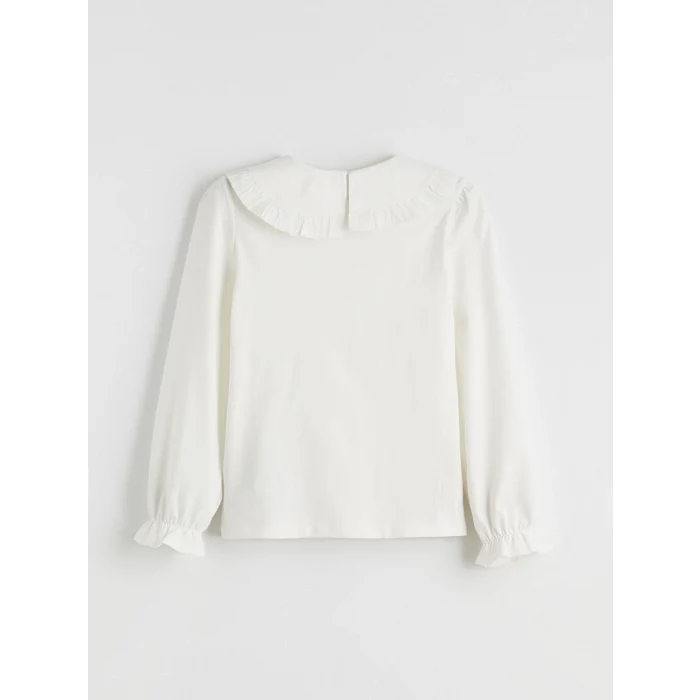 LCW Kids Ekru Bebe Yaka Kız Çocuk Tişört