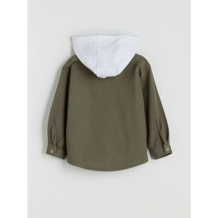 LCW Kids Haki Kapüşonlu Erkek Çocuk Gömlek