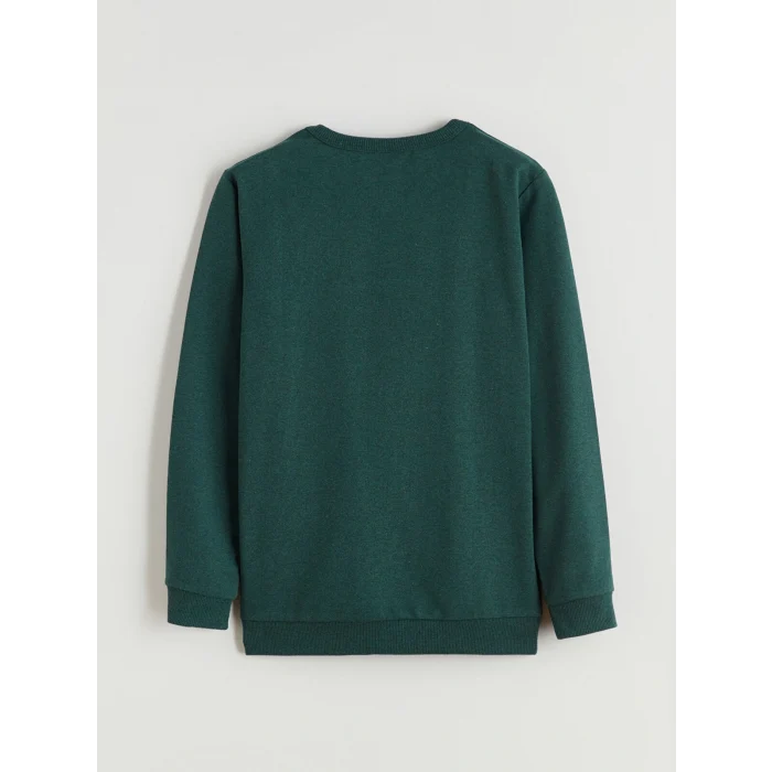 LCW Kids Yeşil Bisiklet Yaka Erkek Çocuk Sweatshirt