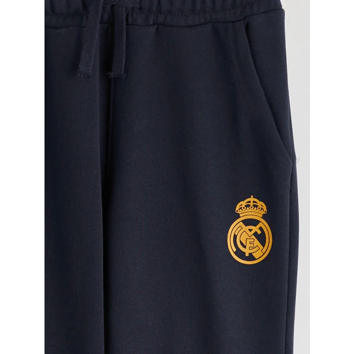 LCW Kids Lacivert Beli Lastikli Real Madrid Baskılı Erkek Çocuk Jogger Eşofman Altı