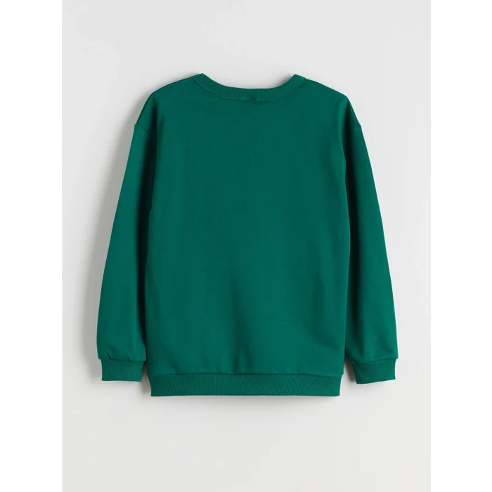 LCW Kids Yeşil Bisiklet Yaka Erkek Çocuk Sweatshirt