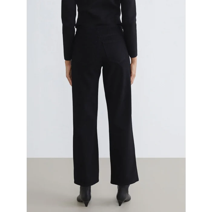 LCW Jeans Siyah Wideleg Kadın Jean Pantolon