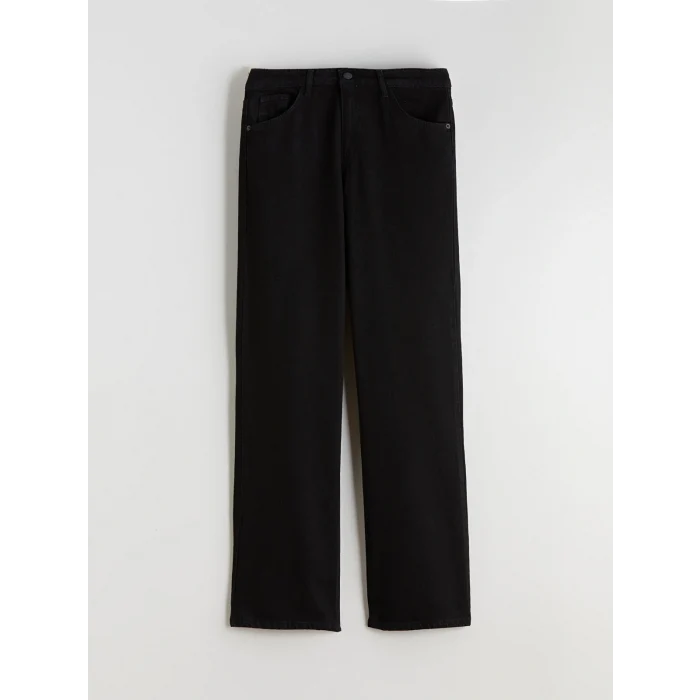 LCW Jeans Siyah Wideleg Kadın Jean Pantolon