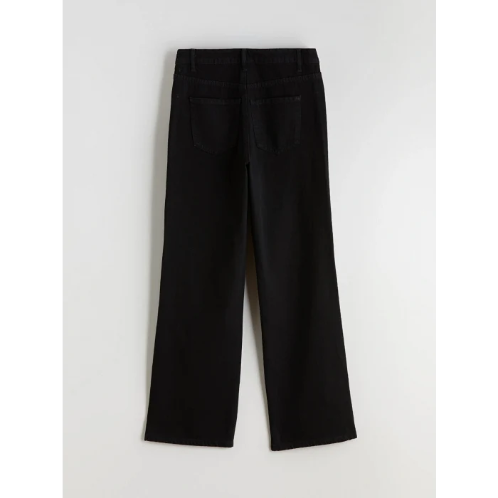 LCW Jeans Siyah Wideleg Kadın Jean Pantolon