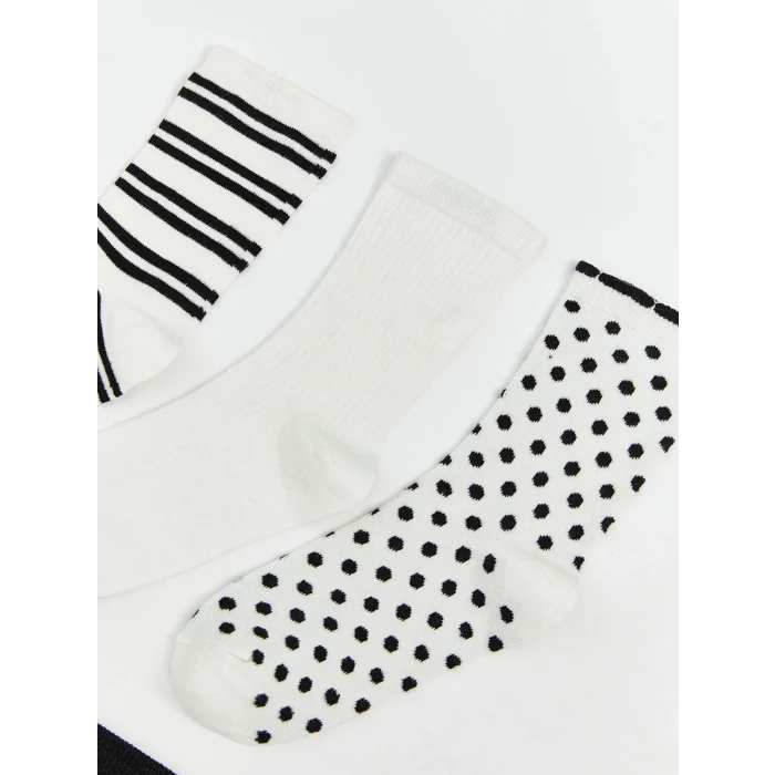 LCW DREAM Ekru Desenli Kadın Soket Çorap 5li
