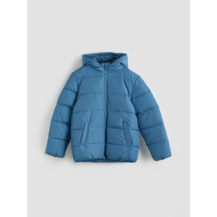 LCW Kids İndigo Kapüşonlu Erkek Çocuk Şişme Mont