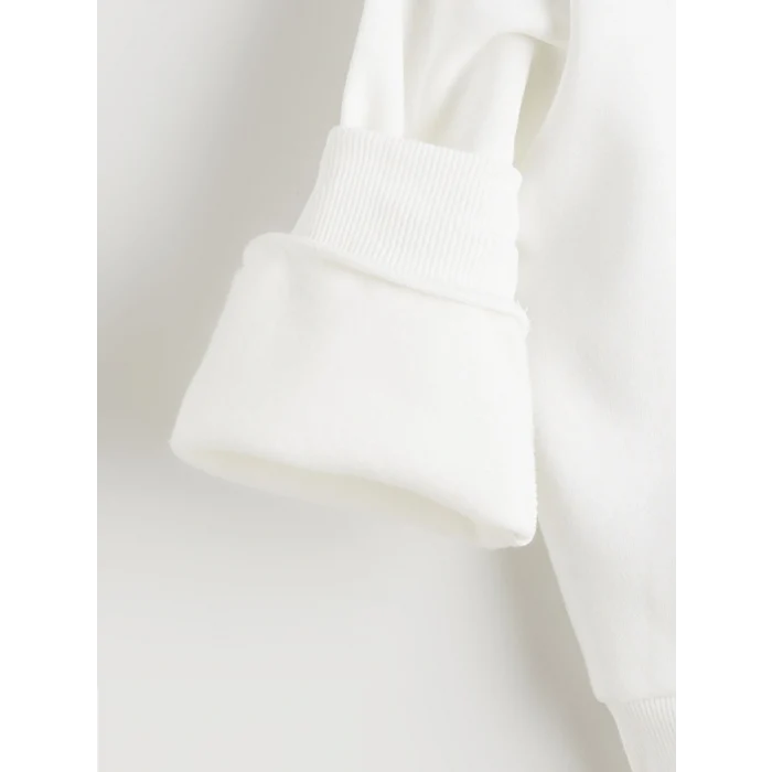 LCW Kids Ekru V Yaka Kız Çocuk Sweatshirt