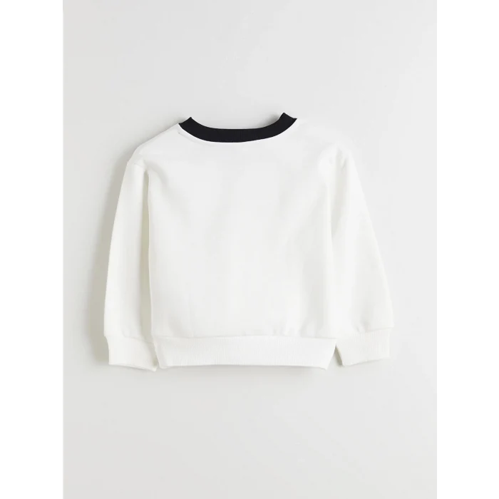 LCW Kids Ekru V Yaka Kız Çocuk Sweatshirt