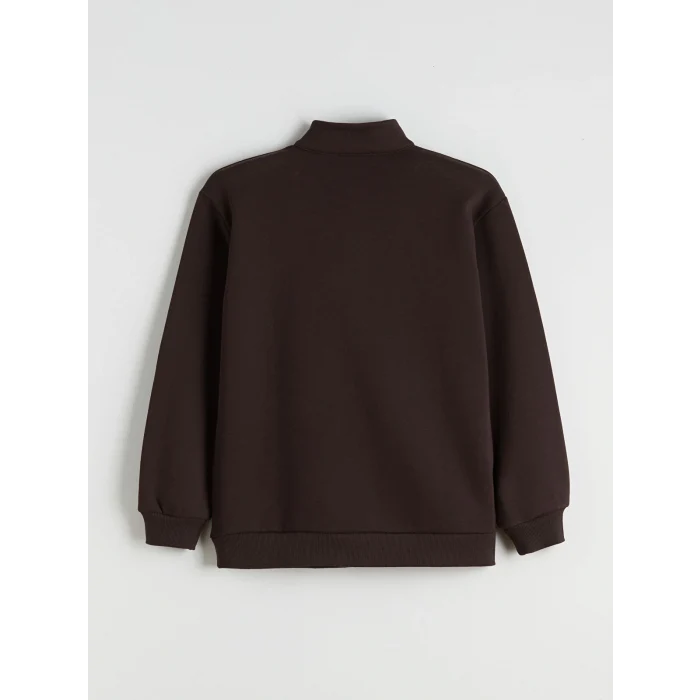 XSIDE Kahverengi New Jersey Baskılı Oversize Kadın Kalın Sweatshirt