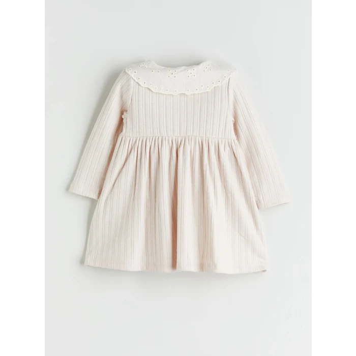 LCW baby Bej Bebe Yaka Kız Çocuk Elbise