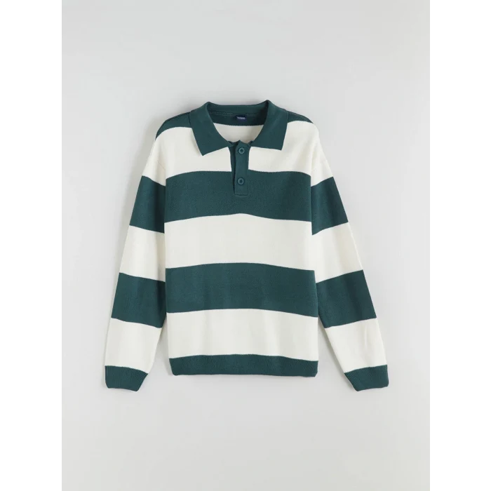 LCW Kids Petrol Polo Yaka Erkek Çocuk Triko Kazak