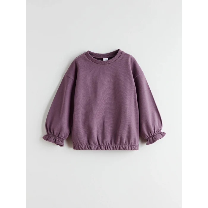 LCW Kids Mor Bisiklet Yaka Kız Çocuk Sweatshirt ve Tayt