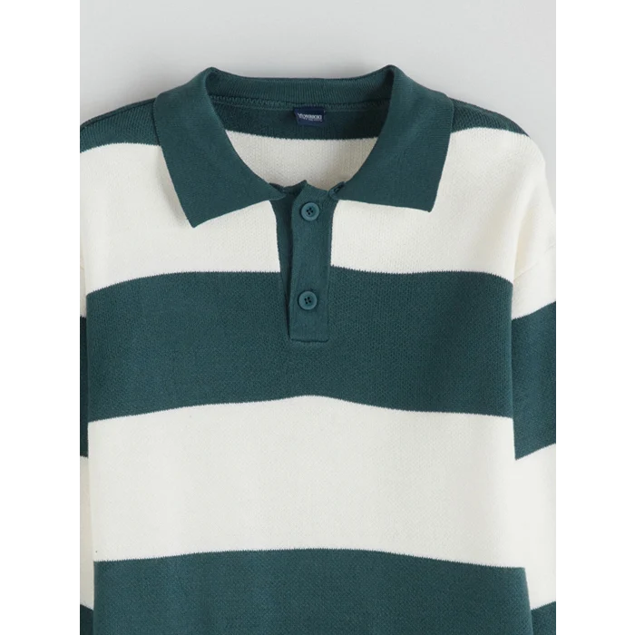 LCW Kids Petrol Polo Yaka Erkek Çocuk Triko Kazak
