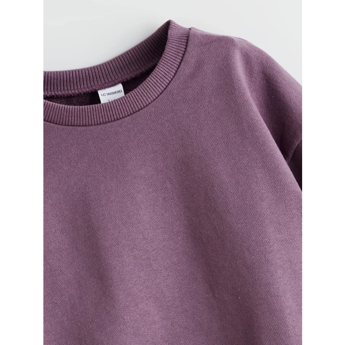 LCW Kids Mor Bisiklet Yaka Kız Çocuk Sweatshirt ve Tayt