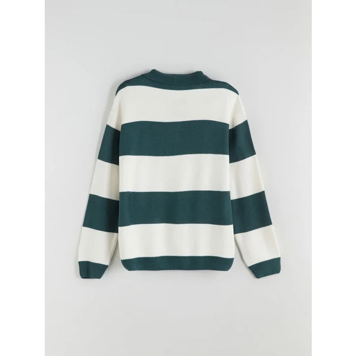 LCW Kids Petrol Polo Yaka Erkek Çocuk Triko Kazak