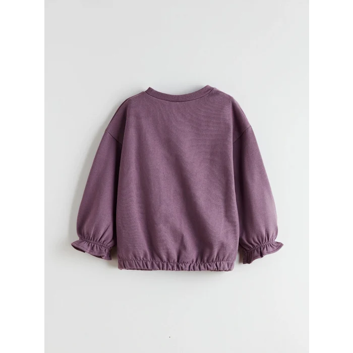 LCW Kids Mor Bisiklet Yaka Kız Çocuk Sweatshirt ve Tayt