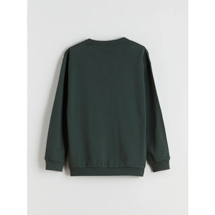 LCW Kids Yeşil Bisiklet Yaka Erkek Çocuk Sweatshirt