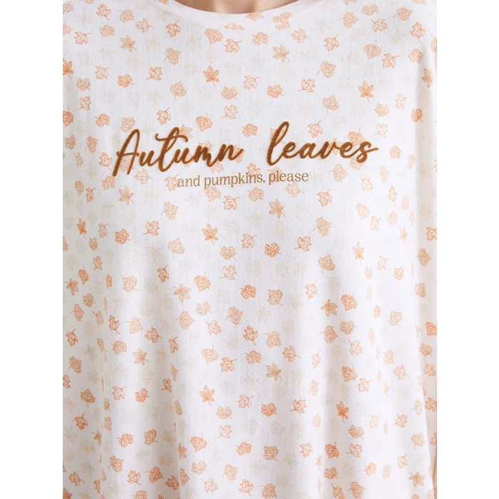 LCW DREAM Pembe Bisiklet Yaka Çiçekli Kadın Pijama Takımı