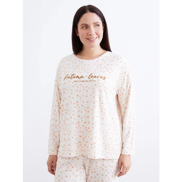 LCW DREAM Pembe Bisiklet Yaka Çiçekli Kadın Pijama Takımı