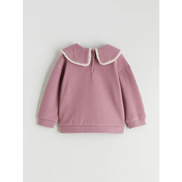 LCW Kids Pembe Bebe Yaka Kız Çocuk Sweatshirt ve Eşofman Altı