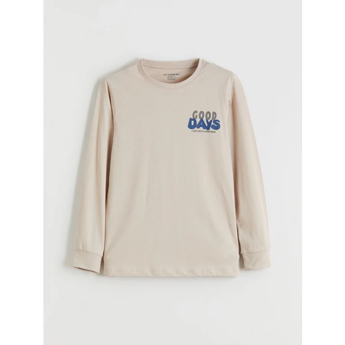 LCW Kids Gri Bisiklet Yaka Erkek Çocuk Pijama Takımı