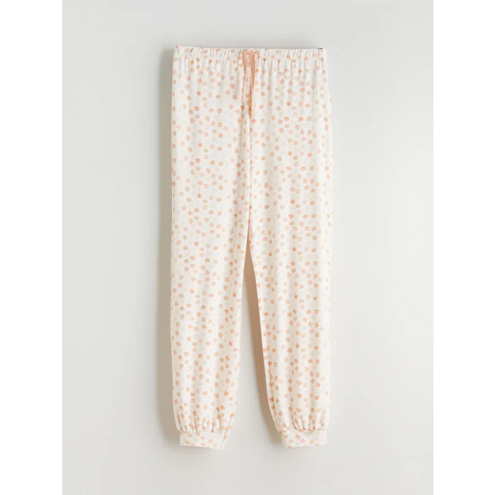 LCW DREAM Pembe Bisiklet Yaka Çiçekli Kadın Pijama Takımı