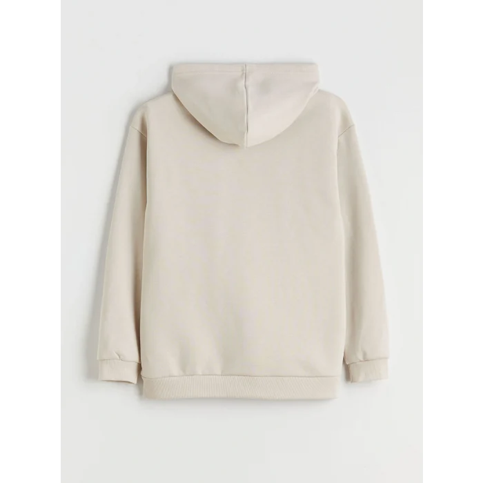 LCW Kids Bej Kapüşonlu Erkek Çocuk Kalın Sweatshirt