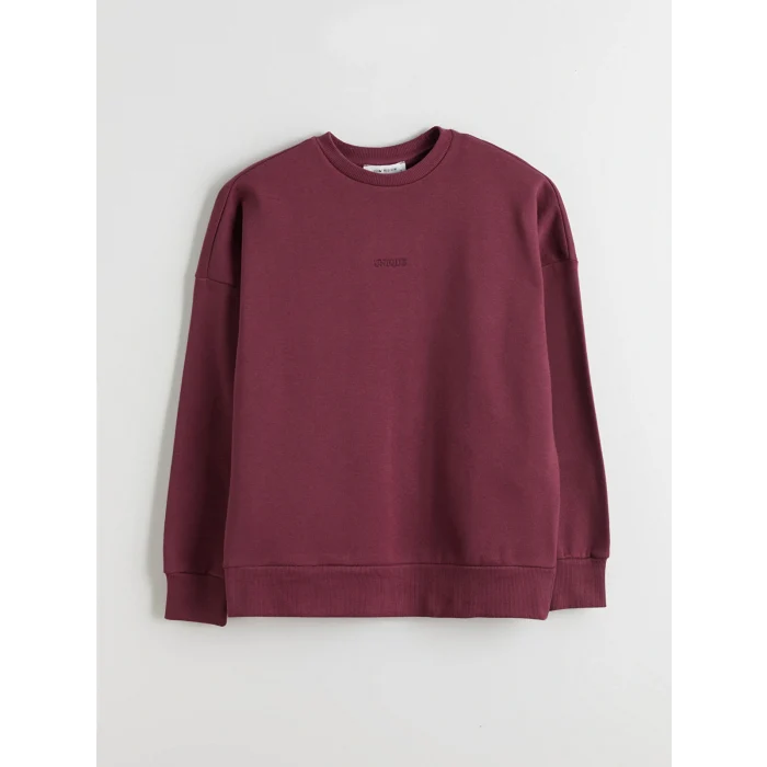 LCW Vision Mürdüm Nakışlı Oversize Kadın Kalın Sweatshirt