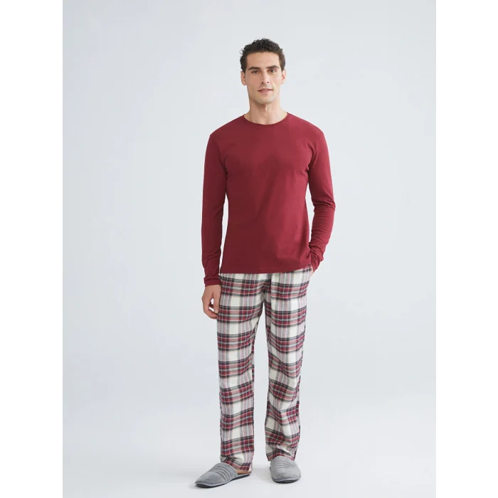 LC WAIKIKI Bordo Standart Kalıp Erkek Pijama Takımı