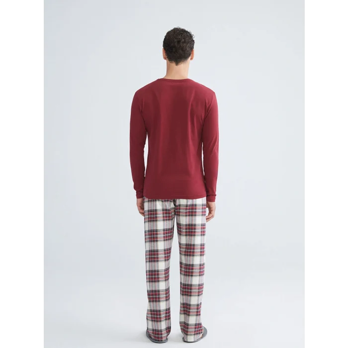 LC WAIKIKI Bordo Standart Kalıp Erkek Pijama Takımı