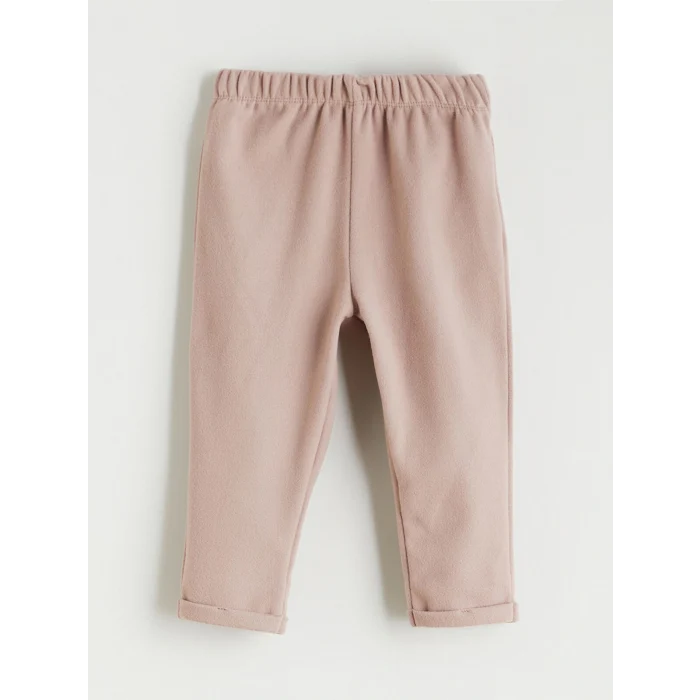 LCW baby Kahverengi Çiçek Baskılı Fırfırlı Kız Bebek Sweatshirt ve Eşofman Altı