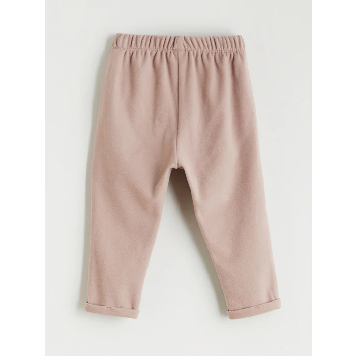 LCW baby Kahverengi Çiçek Baskılı Fırfırlı Kız Bebek Sweatshirt ve Eşofman Altı