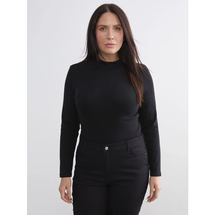 LCWAIKIKI Basic Siyah Dik Yaka Kadın Body