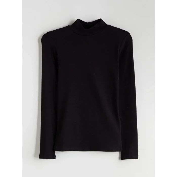 LCWAIKIKI Basic Siyah Dik Yaka Kadın Body