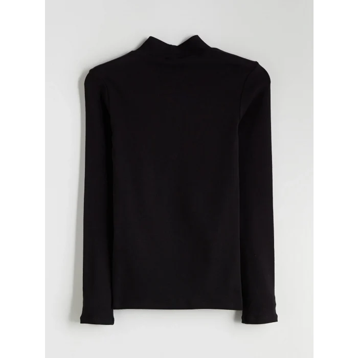 LCWAIKIKI Basic Siyah Dik Yaka Kadın Body