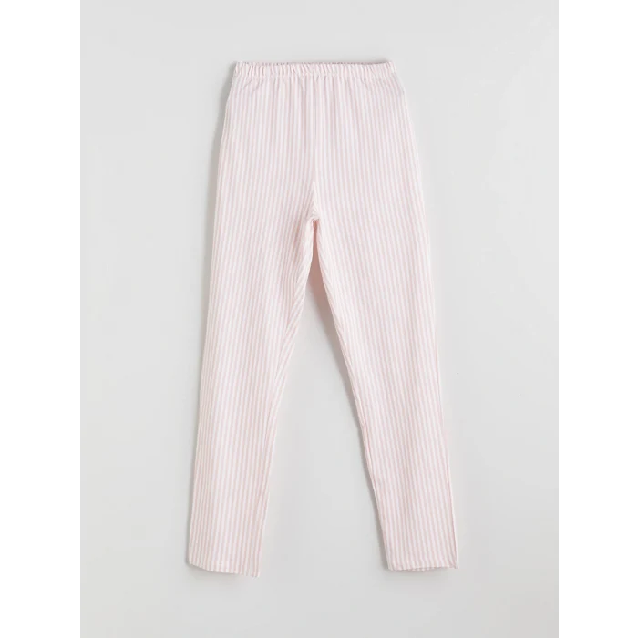 LCW Kids Beyaz Gömlek Yaka Kız Çocuk Pijama Takımı