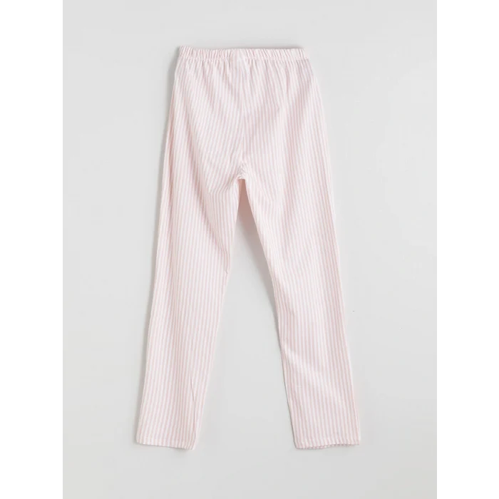 LCW Kids Beyaz Gömlek Yaka Kız Çocuk Pijama Takımı