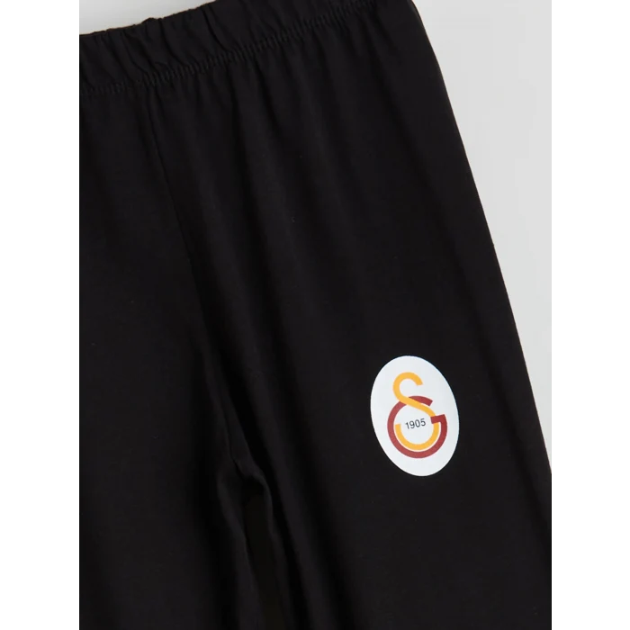 LCW Kids Kırmızı Bisiklet Yaka Galatasaray Baskılı Erkek Çocuk Pijama Takımı