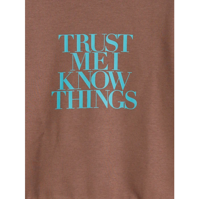 LCW Kids Kahverengi Bisiklet Yaka Kız Çocuk Sweatshirt