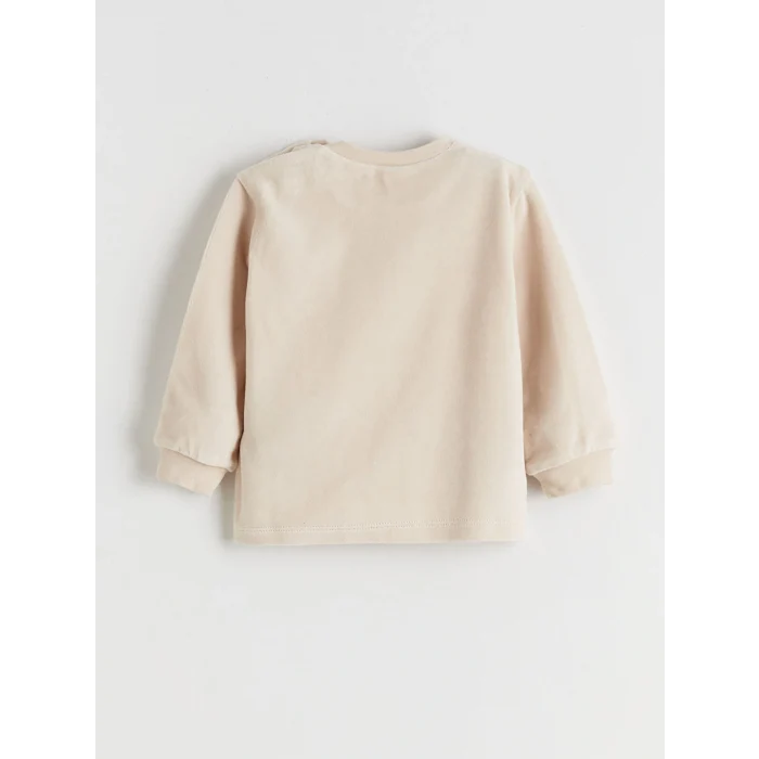 LCW baby Bej Baskılı Kız Bebek Sweatshirt ve Pantolon 2li