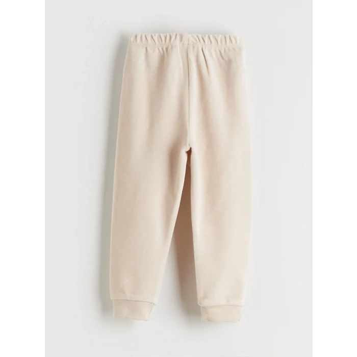 LCW baby Bej Baskılı Kız Bebek Sweatshirt ve Pantolon 2li