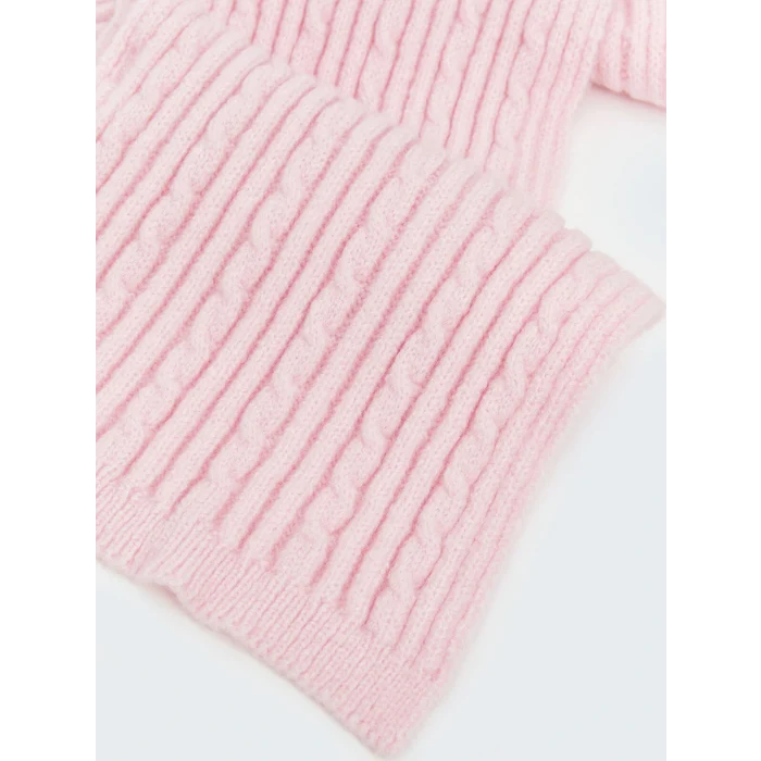 LCW ACCESSORIES Pembe Ponpon Detaylı Kız Çocuk Atkı ve Bere Takım