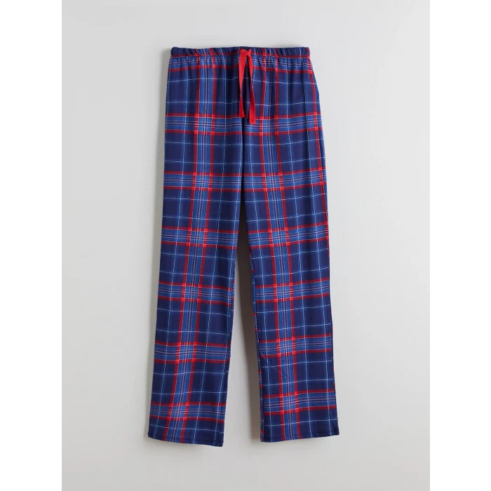 LCW Young Lacivert Gömlek Yaka Ekose Kadın Pijama Takımı