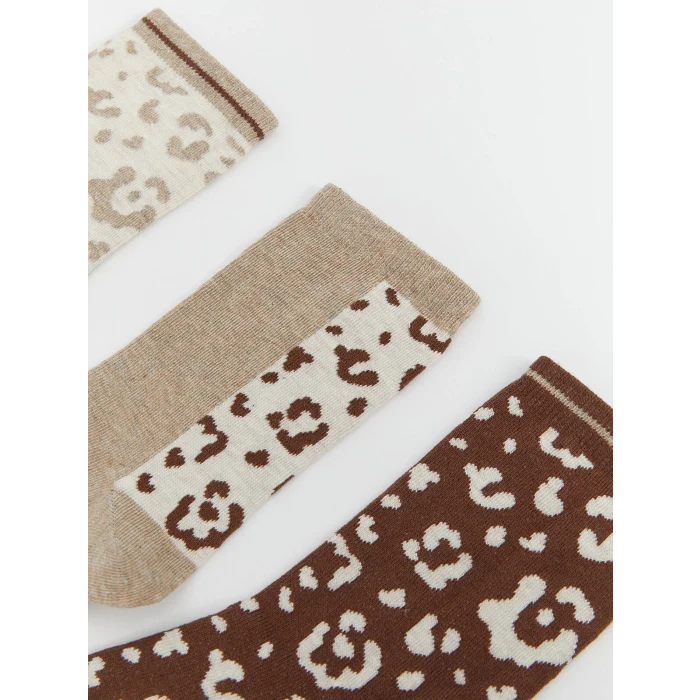 LCW DREAM Bej Desenli Kadın Soket Çorap 5li
