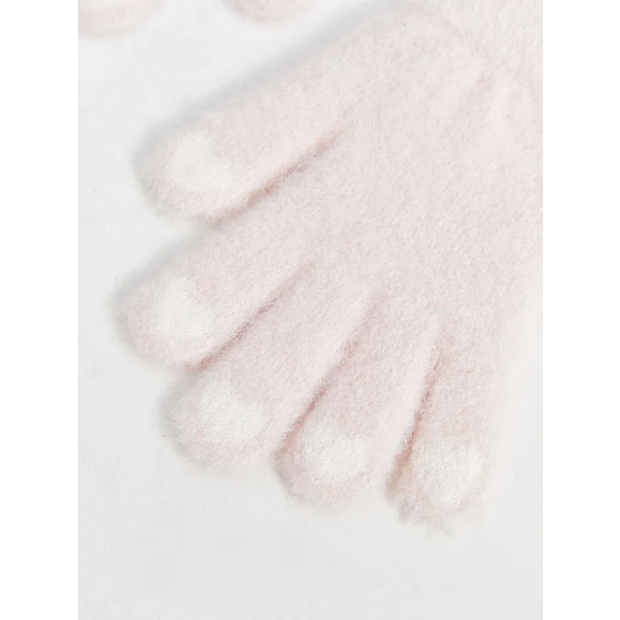 LCW ACCESSORIES Pembe Kalp Desenli Kız Çocuk Eldiven