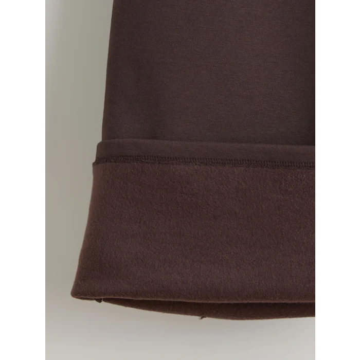 XSIDE Kahverengi Beli Lastikli Baskılı Kadın Kalın Eşofman Altı