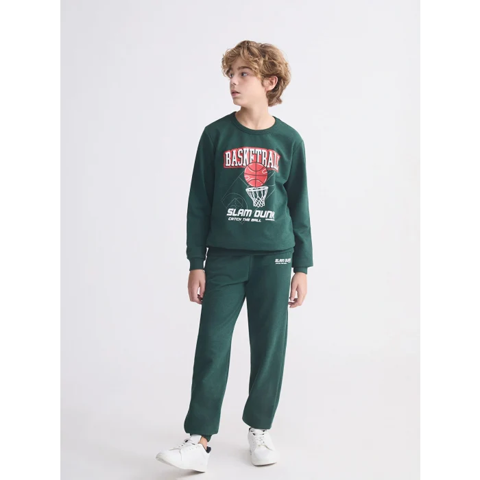 LCW Kids Yeşil Beli Lastikli Erkek Çocuk Jogger Eşofman Altı