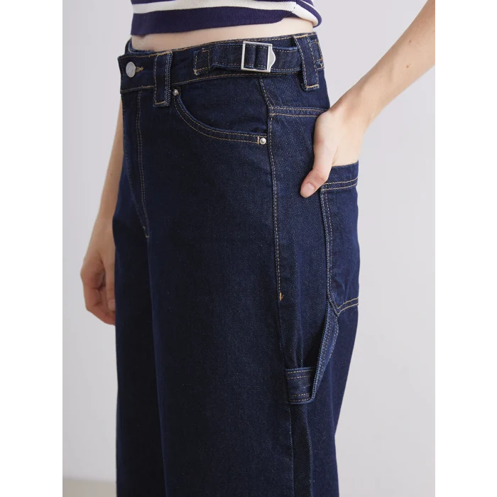 XSIDE İndigo Baggy Fit Kadın Jean Pantolon